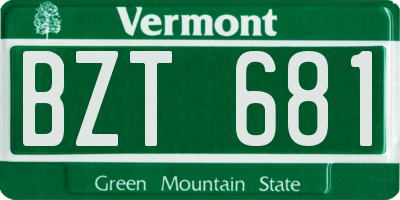 VT license plate BZT681