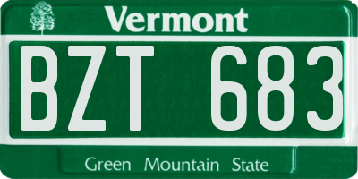 VT license plate BZT683