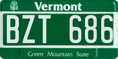 VT license plate BZT686
