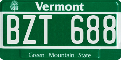 VT license plate BZT688