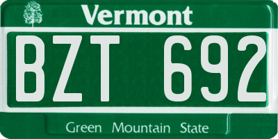 VT license plate BZT692