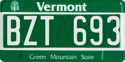 VT license plate BZT693