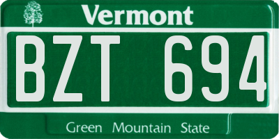 VT license plate BZT694