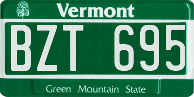 VT license plate BZT695