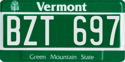 VT license plate BZT697