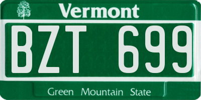 VT license plate BZT699