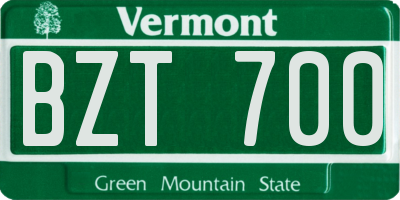 VT license plate BZT700