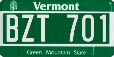 VT license plate BZT701