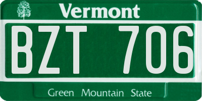 VT license plate BZT706