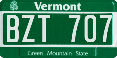 VT license plate BZT707