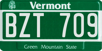 VT license plate BZT709