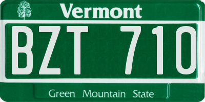VT license plate BZT710