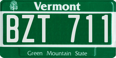 VT license plate BZT711