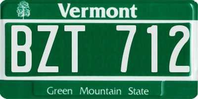 VT license plate BZT712