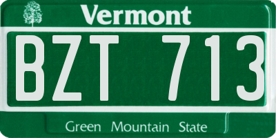 VT license plate BZT713