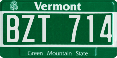 VT license plate BZT714