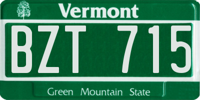 VT license plate BZT715