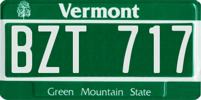 VT license plate BZT717