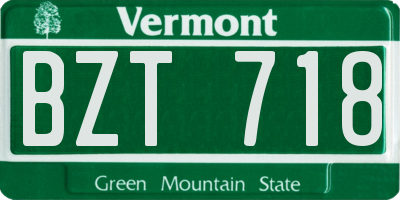 VT license plate BZT718
