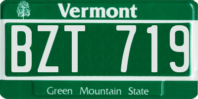 VT license plate BZT719