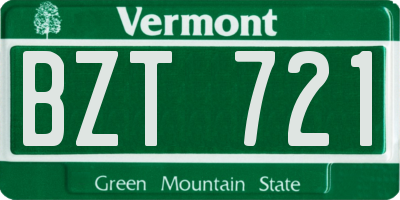 VT license plate BZT721