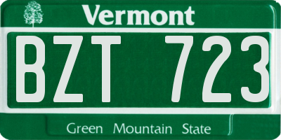VT license plate BZT723