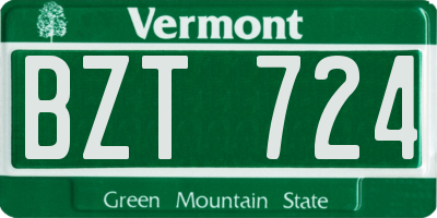 VT license plate BZT724