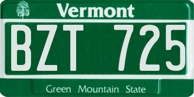 VT license plate BZT725