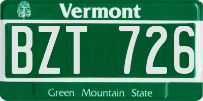 VT license plate BZT726