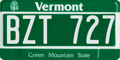 VT license plate BZT727