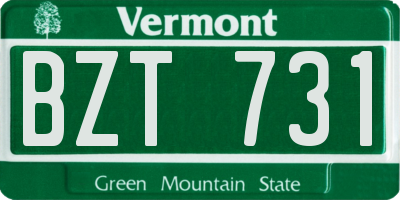VT license plate BZT731