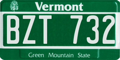 VT license plate BZT732
