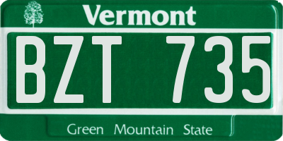 VT license plate BZT735