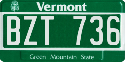 VT license plate BZT736