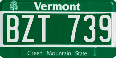 VT license plate BZT739