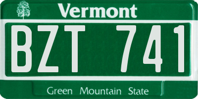 VT license plate BZT741