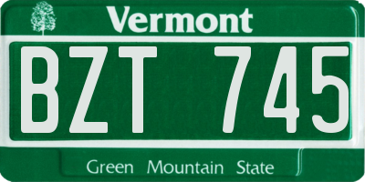 VT license plate BZT745