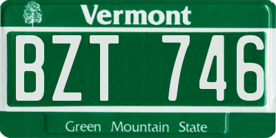 VT license plate BZT746