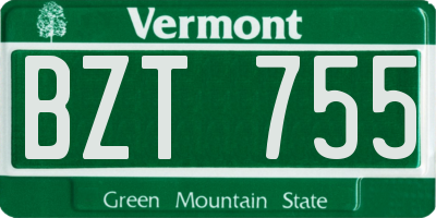 VT license plate BZT755
