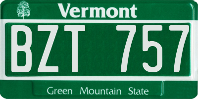 VT license plate BZT757