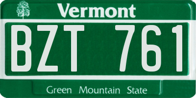 VT license plate BZT761
