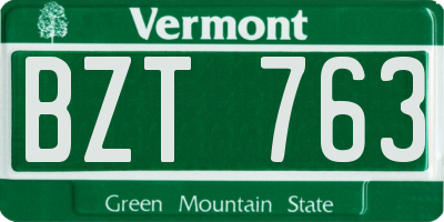 VT license plate BZT763
