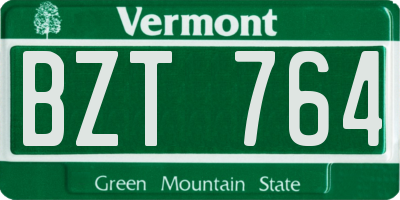 VT license plate BZT764
