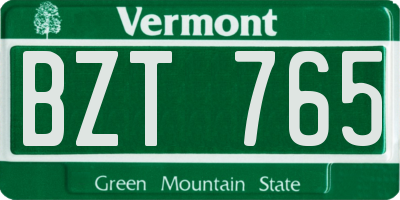 VT license plate BZT765