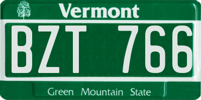 VT license plate BZT766