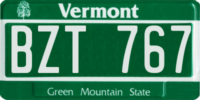 VT license plate BZT767