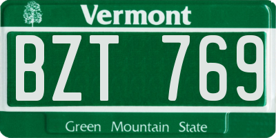 VT license plate BZT769