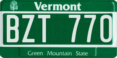 VT license plate BZT770