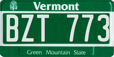 VT license plate BZT773