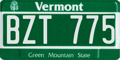 VT license plate BZT775